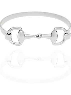 Stackable Minimalist Horse Bit Bangles - Silver, Gold & Rose Gold Cuff Bracelets